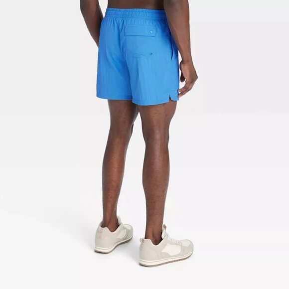 All In Motion Mens Large Blue Volley Shorts 6" Active Split Hem Drawstring Waist - Picture 3 of 15